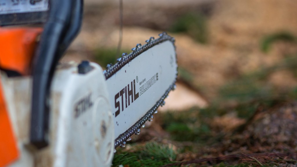 A chainsaw on the ground