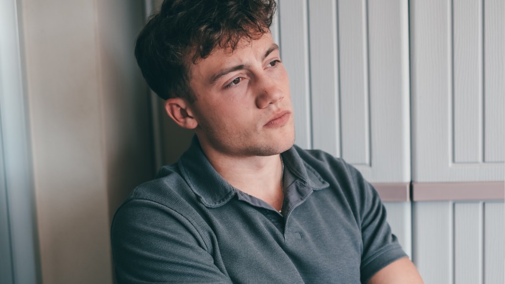 A young man looking pensive