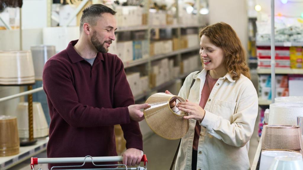 man and woman in a store