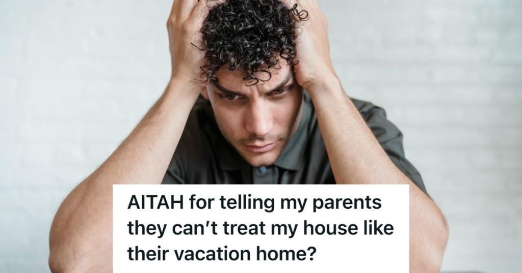 stressed man with hand over head