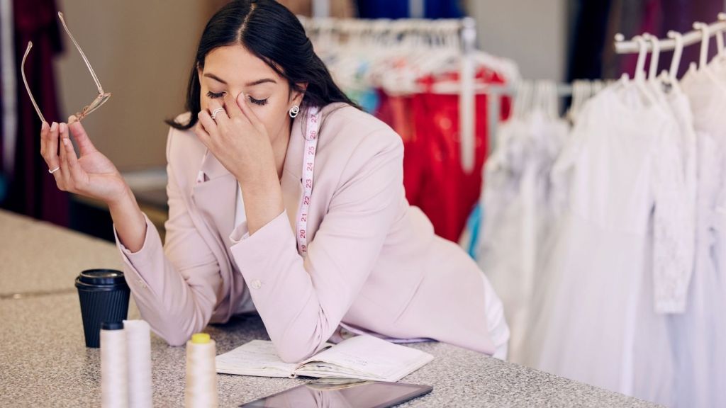 stressed retail worker