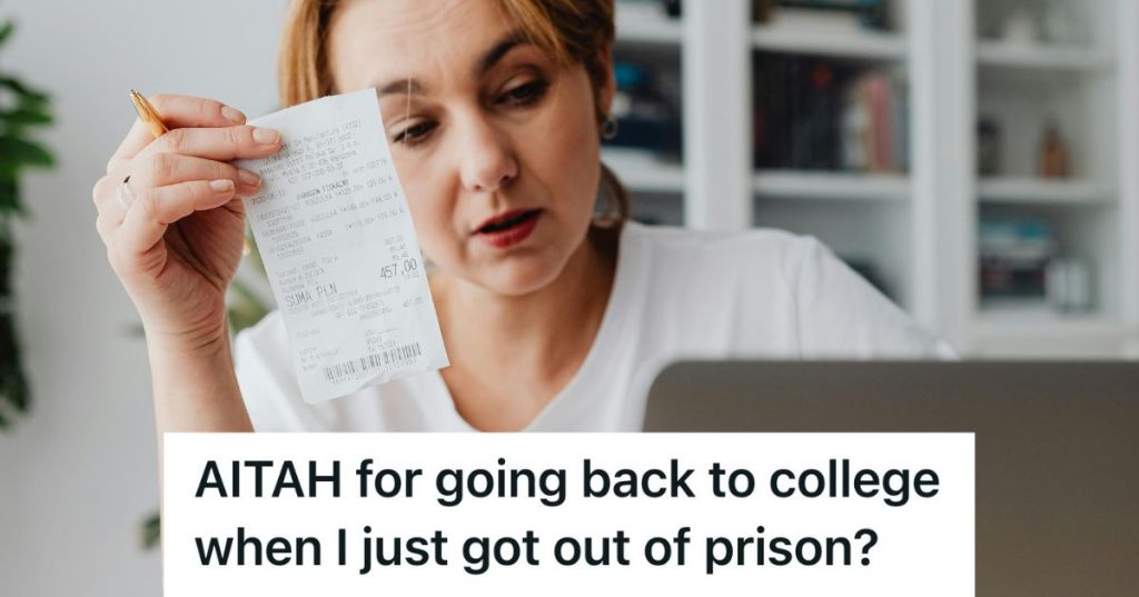 stressed woman holding a receipt