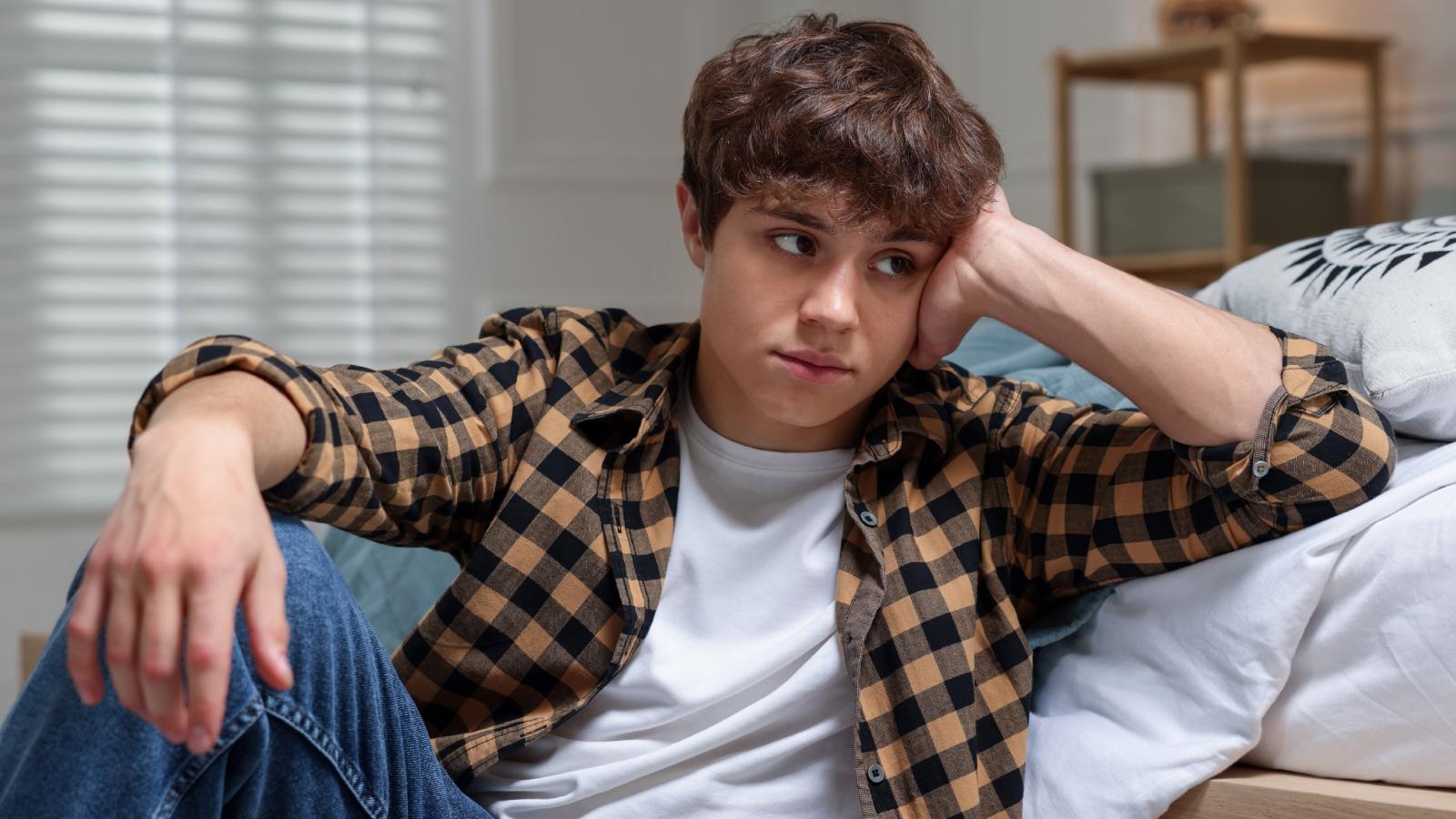 boy in his bedroom