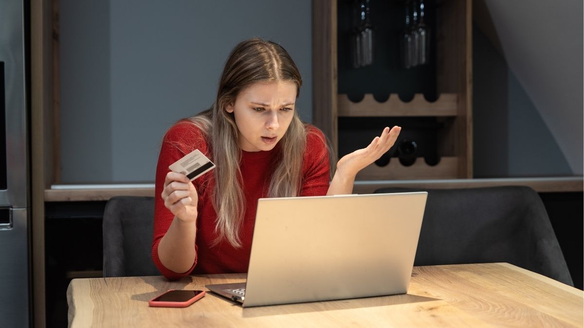woman upset at the cost of something