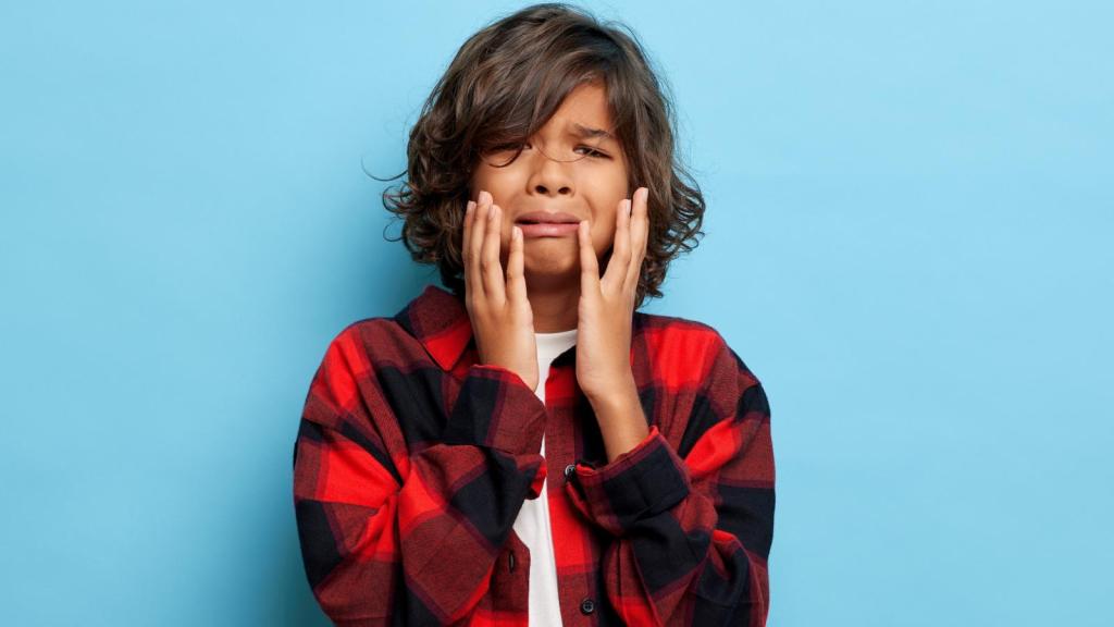 young boy shedding tears