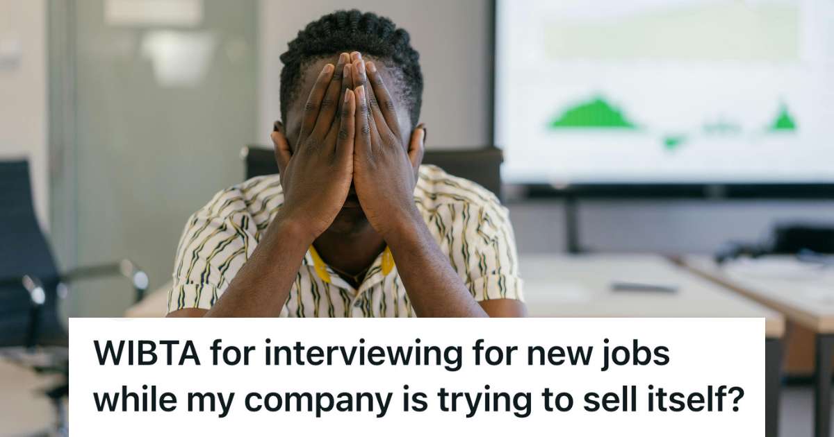 upset employee with hands over his face