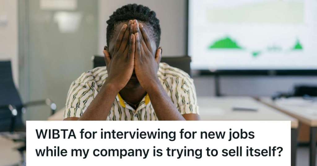 upset employee with hands over his face