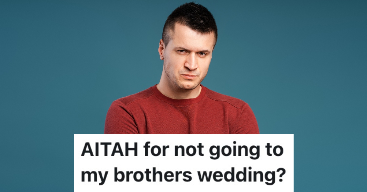 A Mans Found Out His Girlfriend Isnt Invited To His Brothers Wedding, So He Refuses To Attend The Event man with a serious look