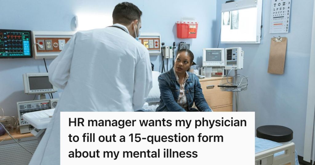 woman at hospital speaking to doctor