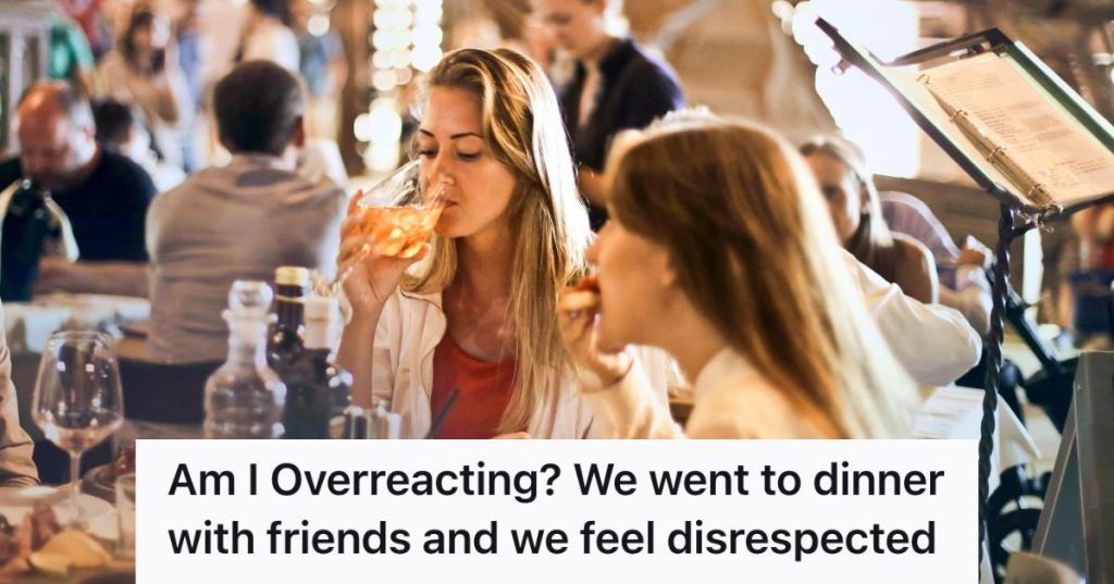 woman dining out with friends