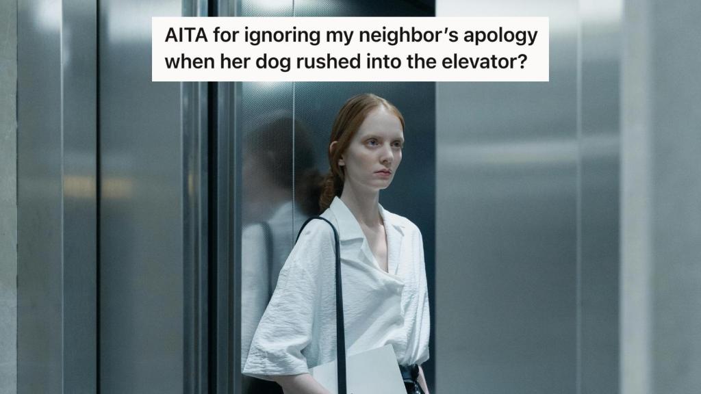 woman standing on the elevator