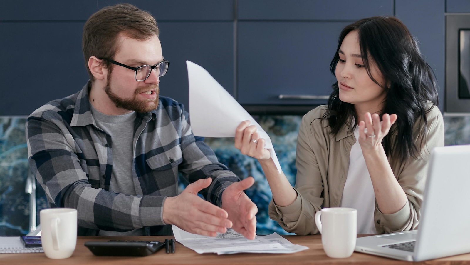 husband and wife having a conversation