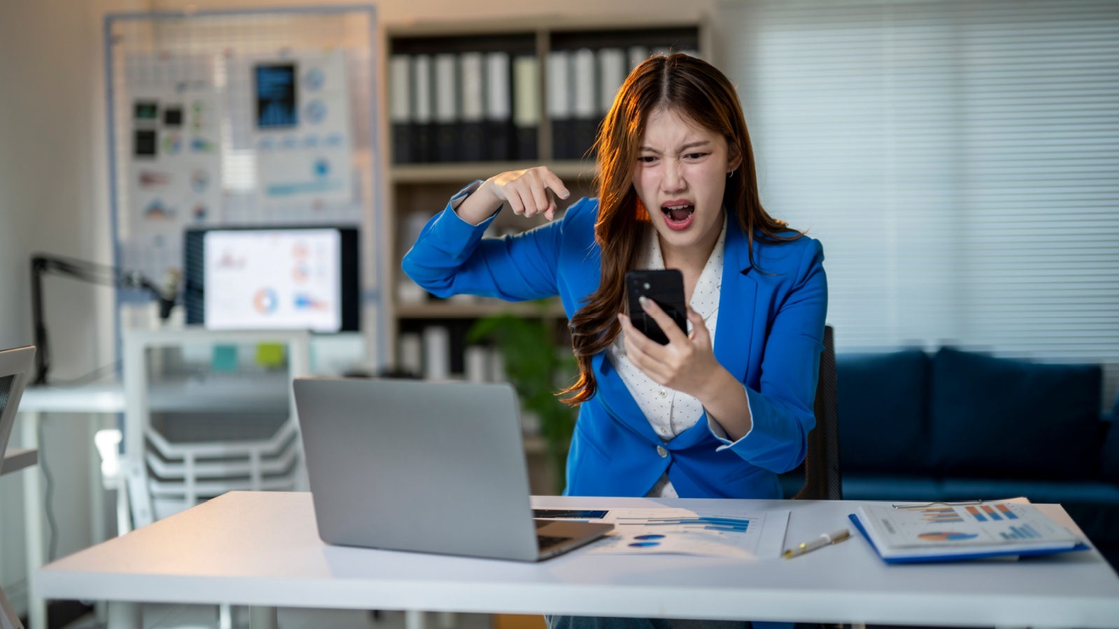 Angry boss at work