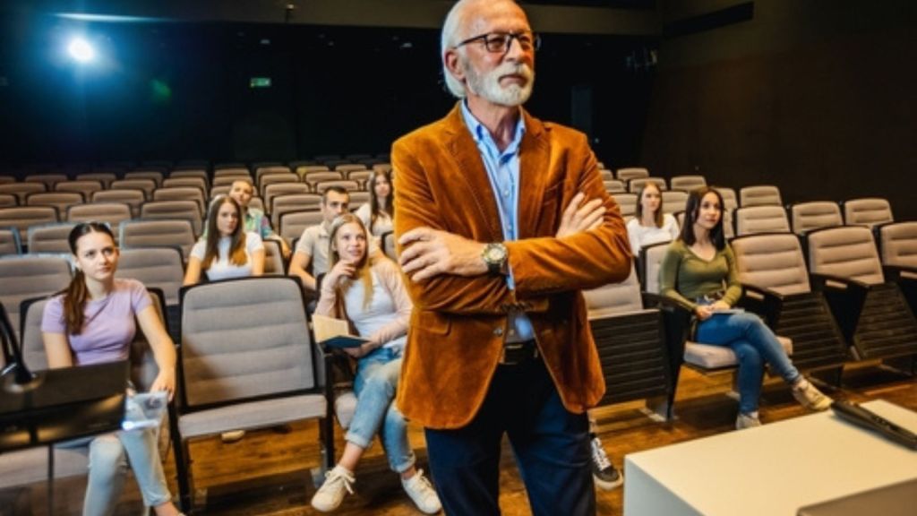 Teacher in front of class