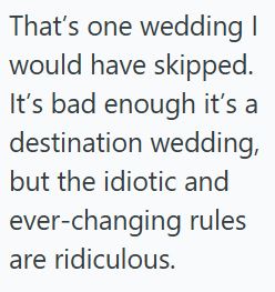 Comment 5 151 The Destination Disaster: Couple Alters Wedding Dress Code After Guests Land, Leaving Travelers in a Financial Panic