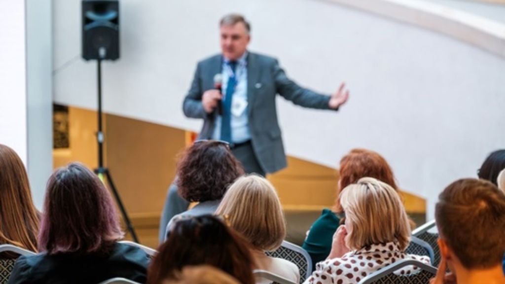 Teachers at a conference