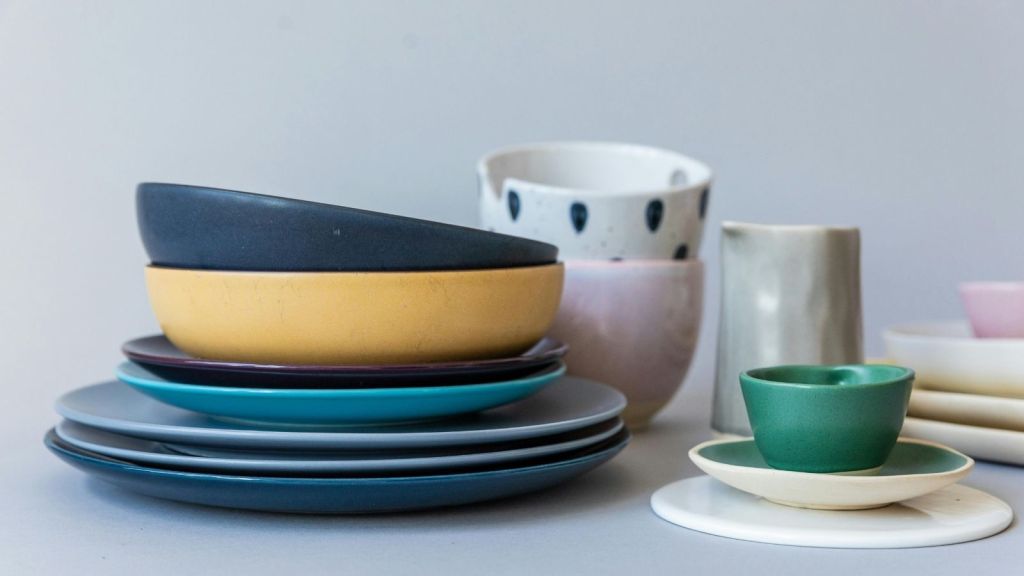 A selection of colourful kitchenware