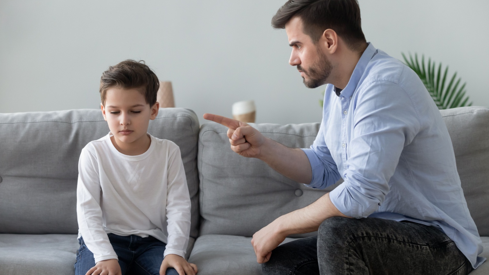 Father yelling at son