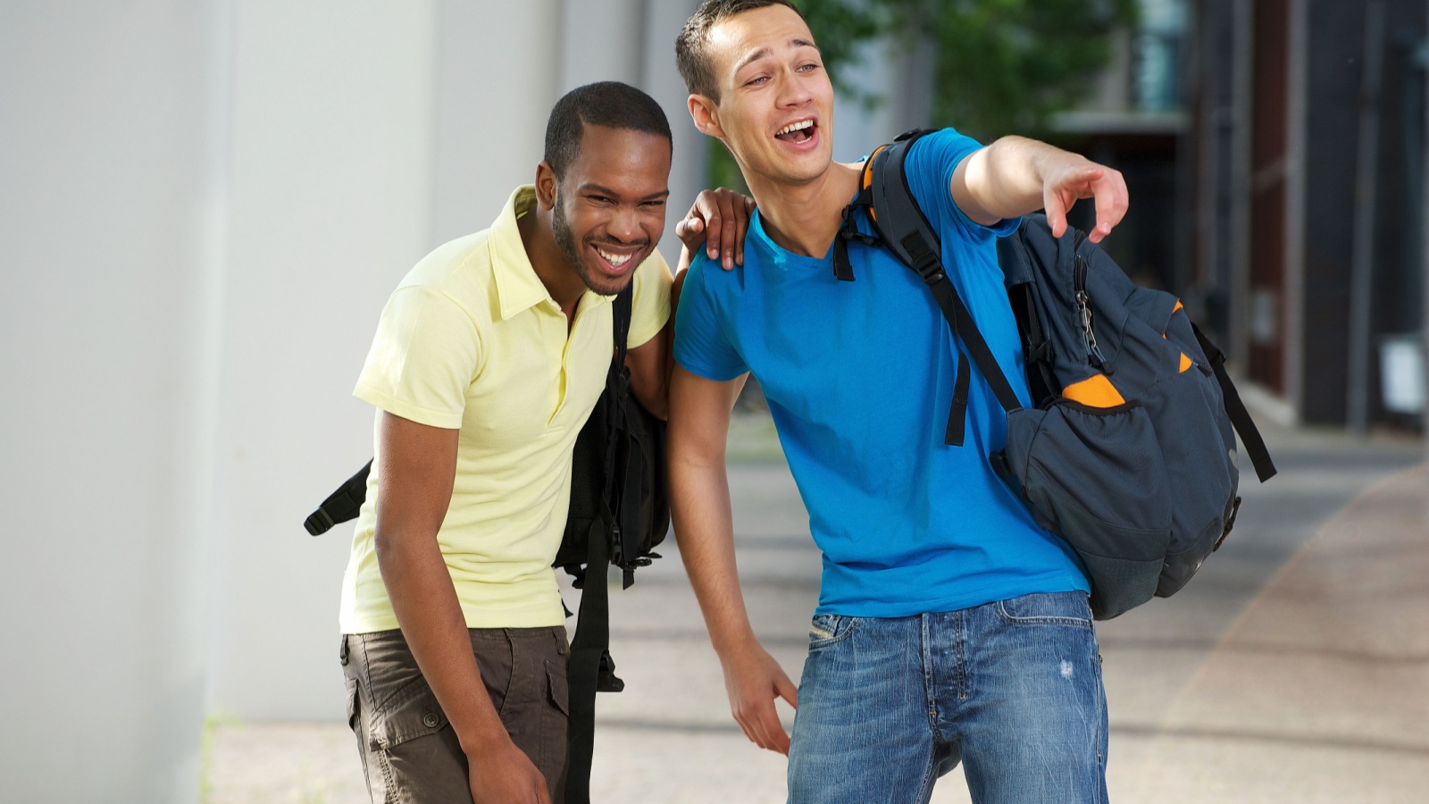 College guys laughing