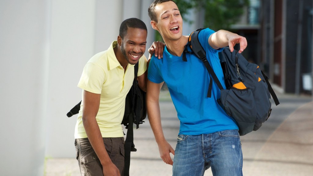 College guys laughing