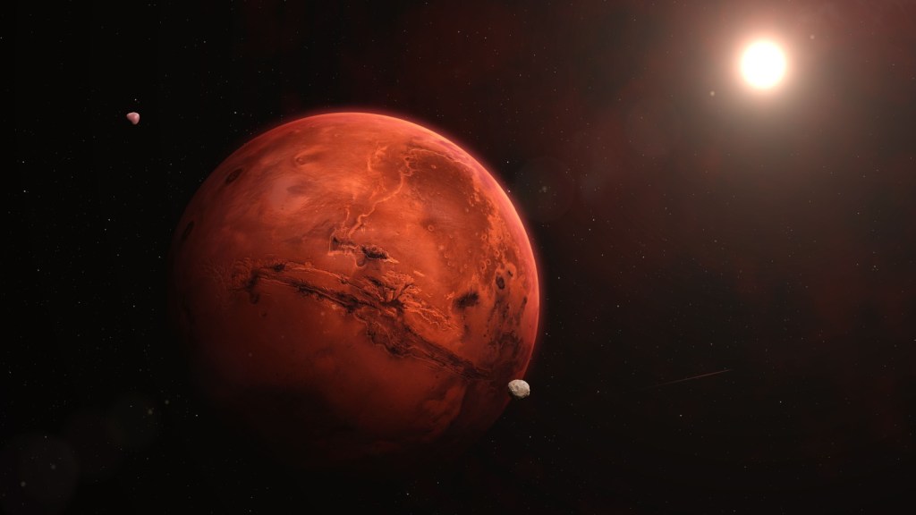 Mars with Phobos