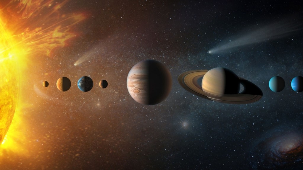Planets and sun