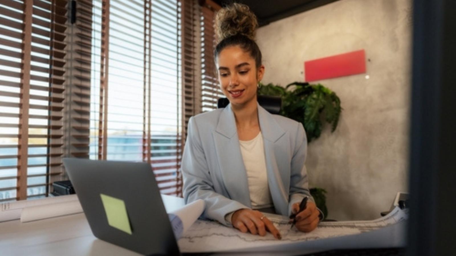 Smiling office worker
