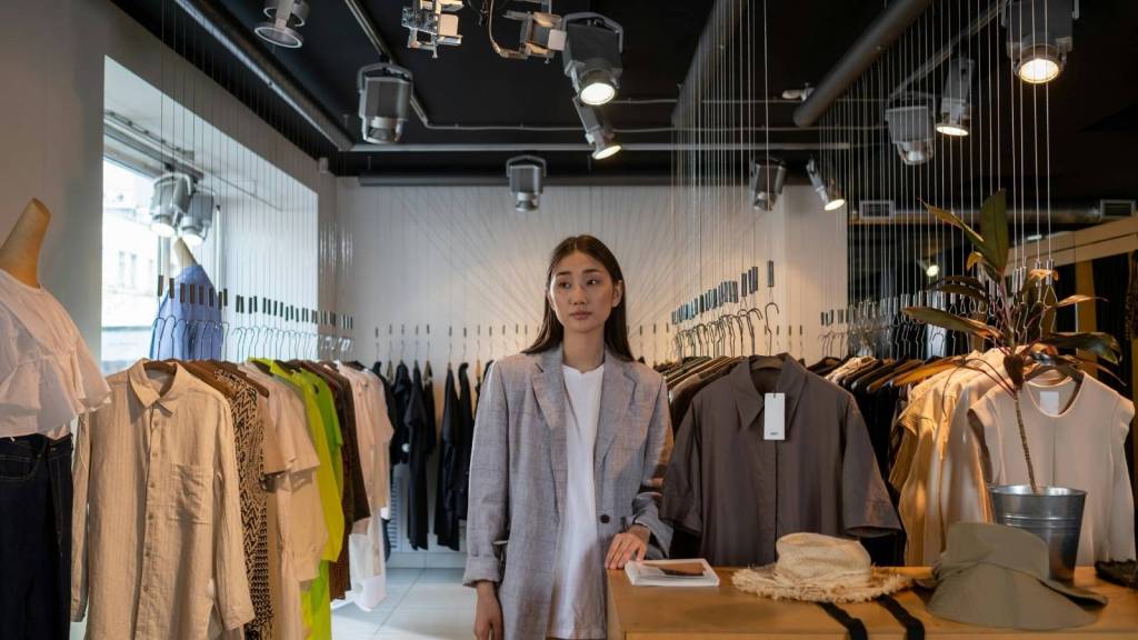 Woman smiling with resting face while working retail