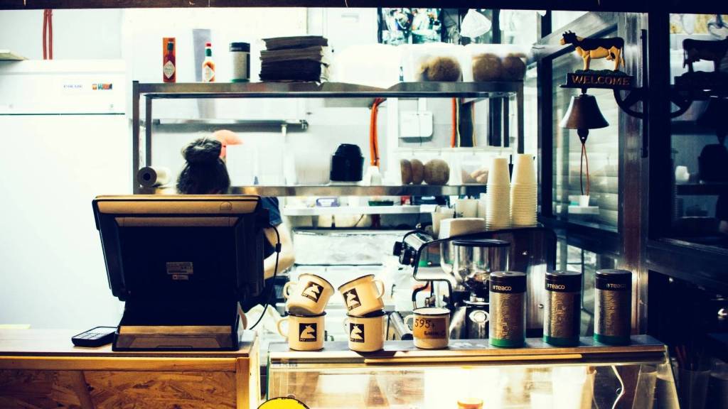 Cute coffee shop with no one working the register
