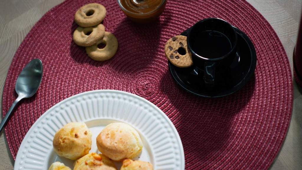 Small table with high-calorie snack foods on top