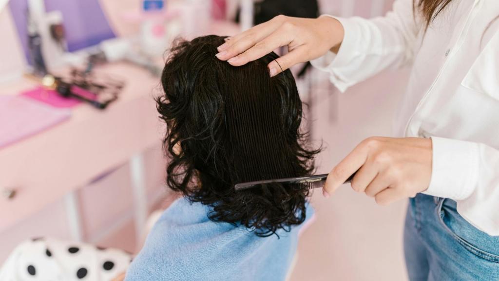 Small child getting their first haircut