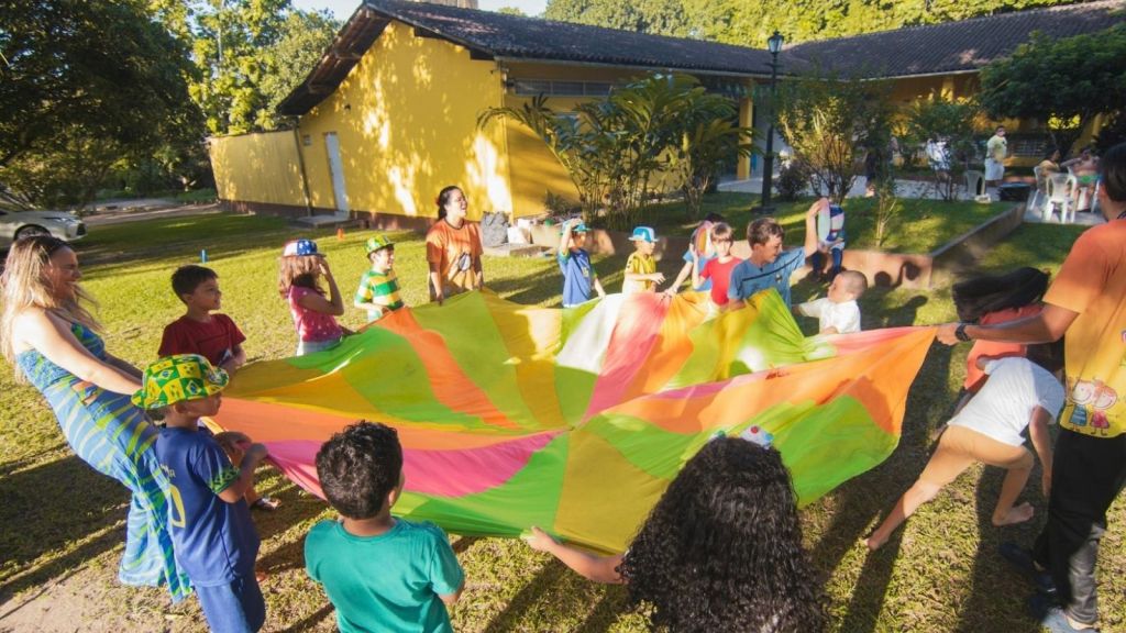 kids playing outside at a birthday party