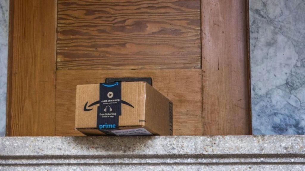 Amazon package outside front door