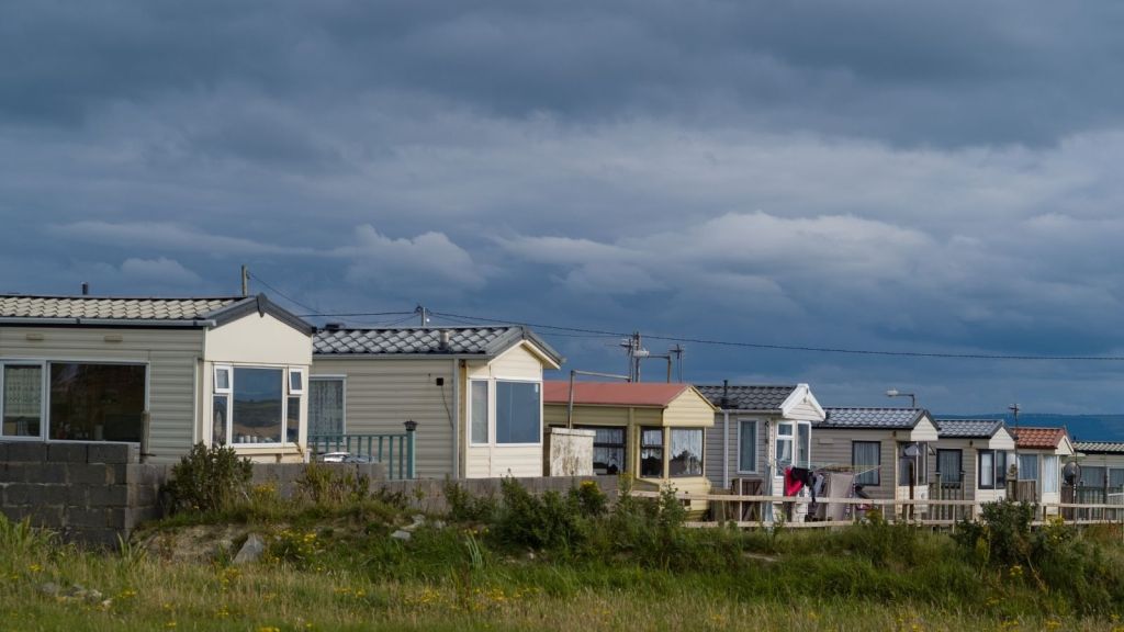 row of mobile homes