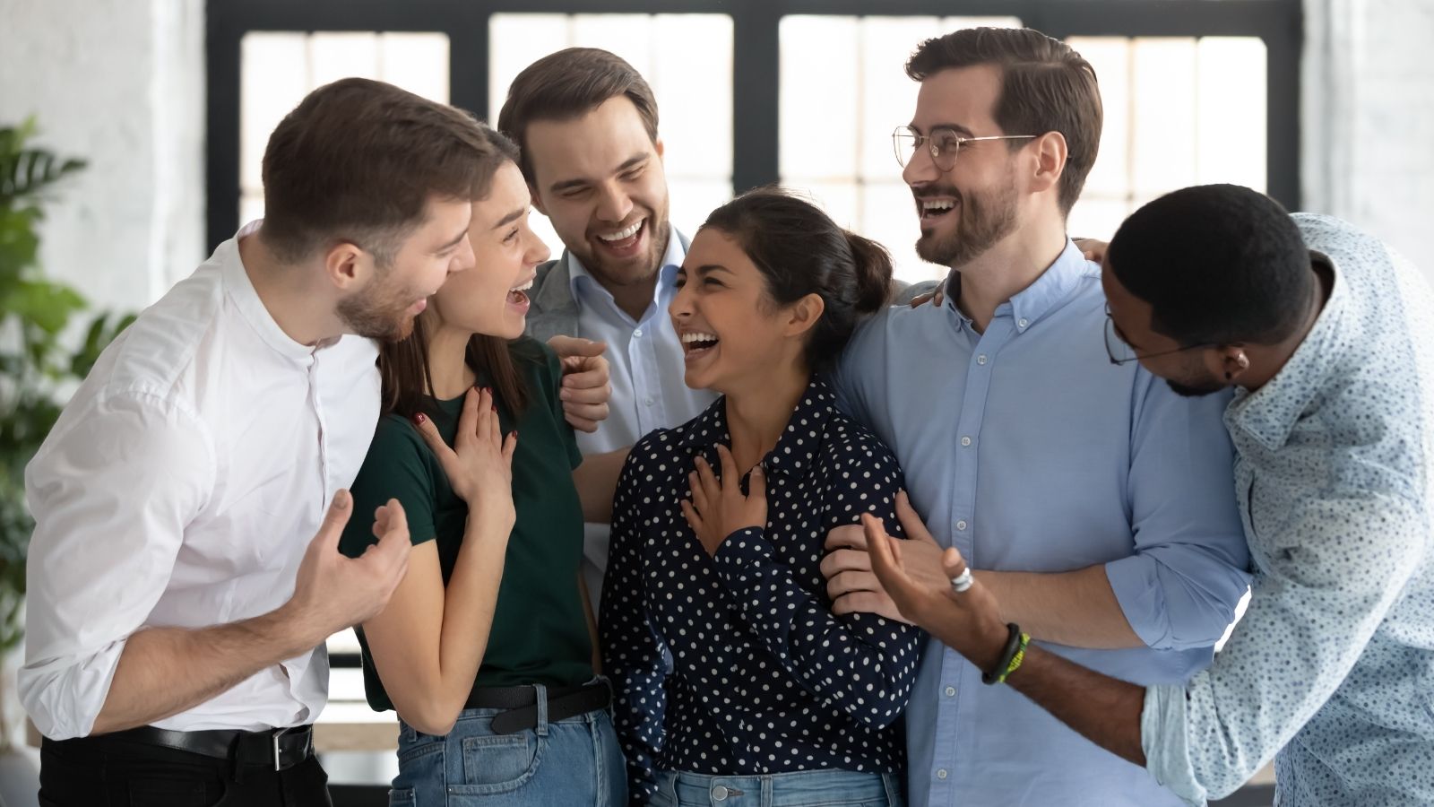 coworkers laughing