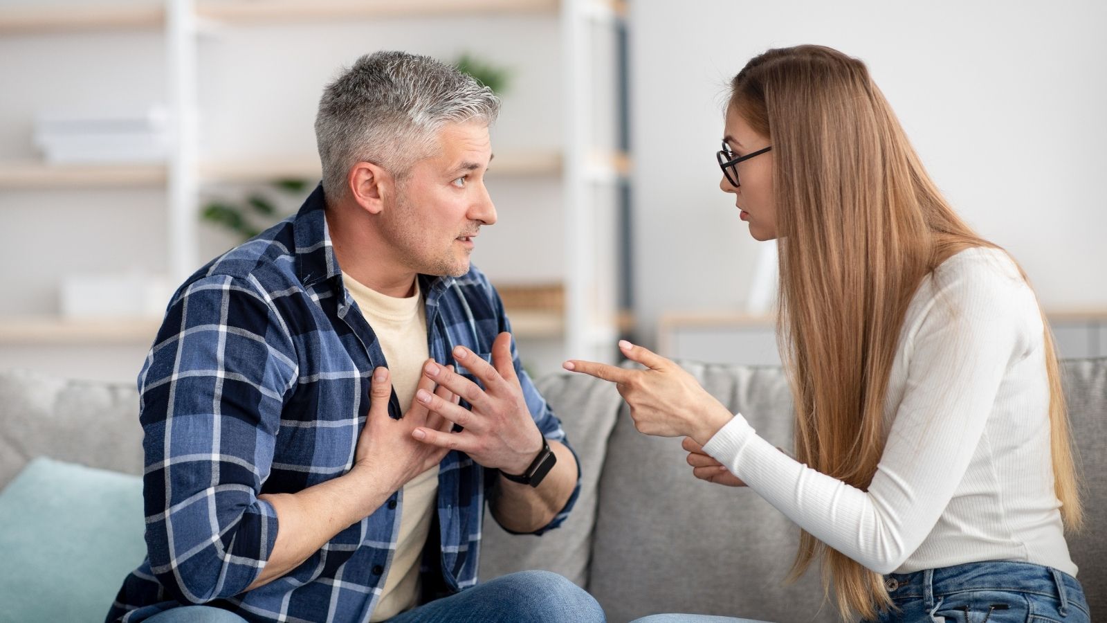 Woman Insists She Wants Her Husband Out of the House When She Gets Home, Sparking a Bitter Debate Over Marital Space middle aged couple arguing
