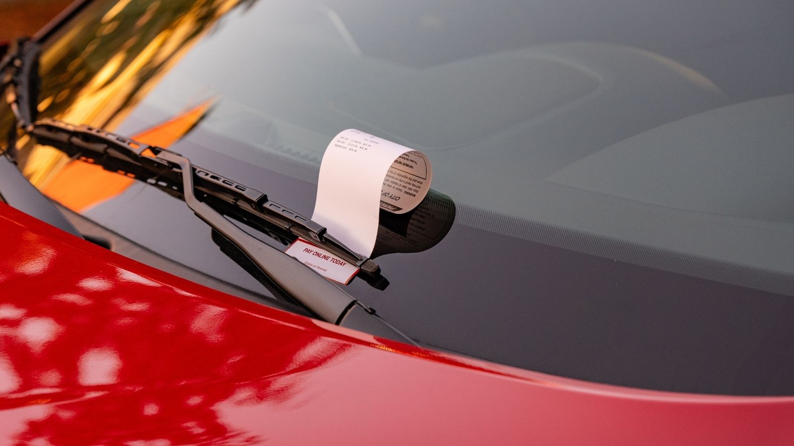 parking ticket on car windshield