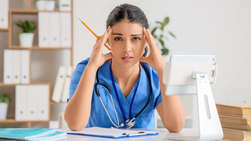 worried nursing student