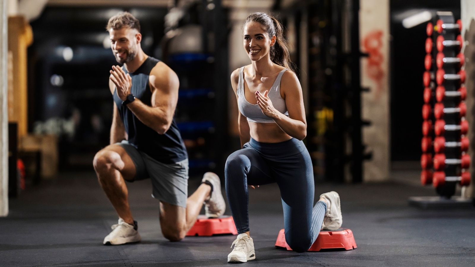 young couple at the gym