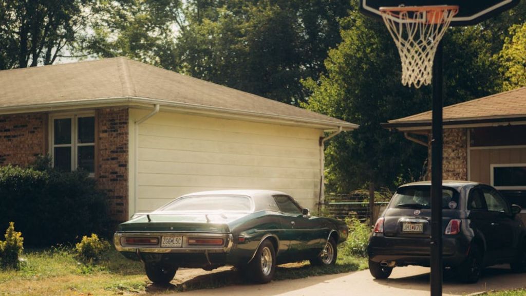 Cars parked on a property's driveway