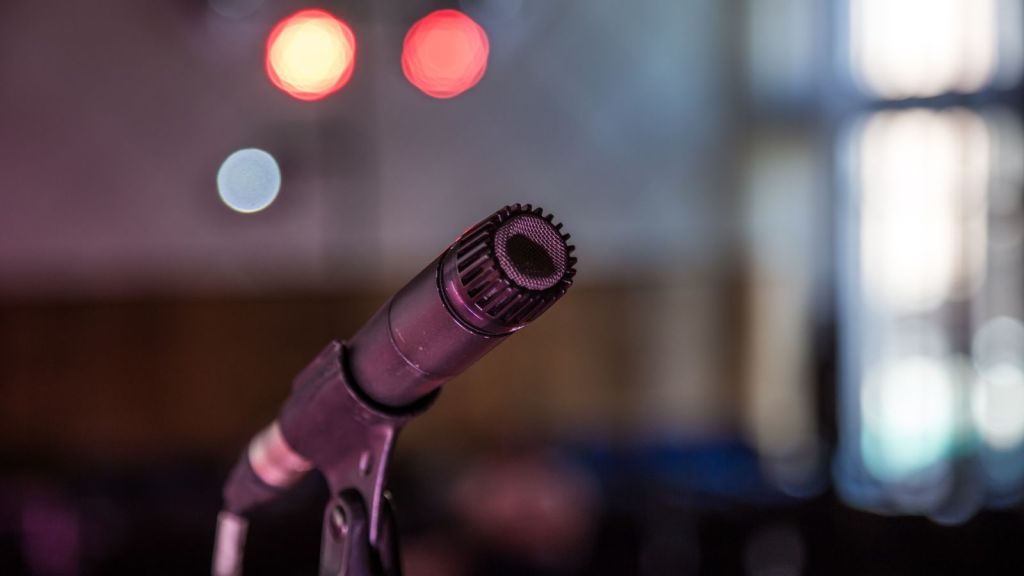 A slm microphone on the stage
