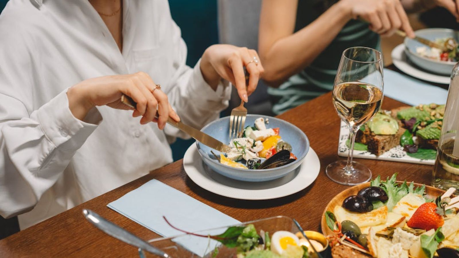 Employee Working as a Sommelier on Mother’s Day Struggles to Give Guests the Experience They Deserve Customers in fine dining restaurant enjoying fresh and delicious foods