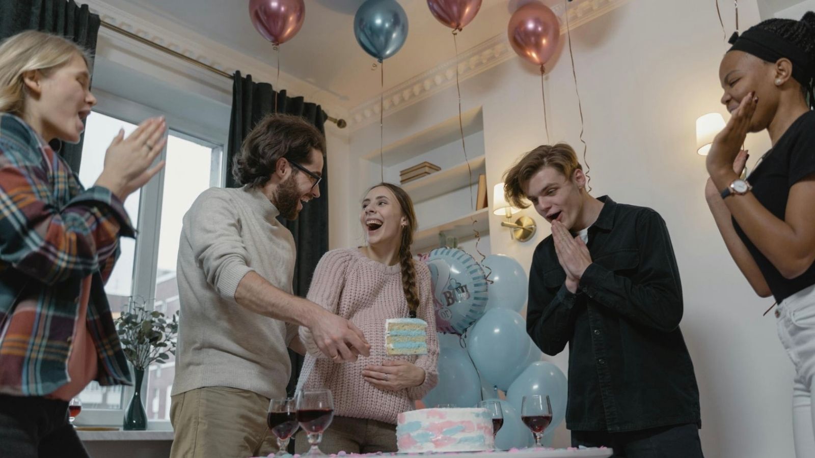 Baby Shower Game Sparks Unexpected Doubts Between One Married Couple friends at a baby shower or gender reveal party