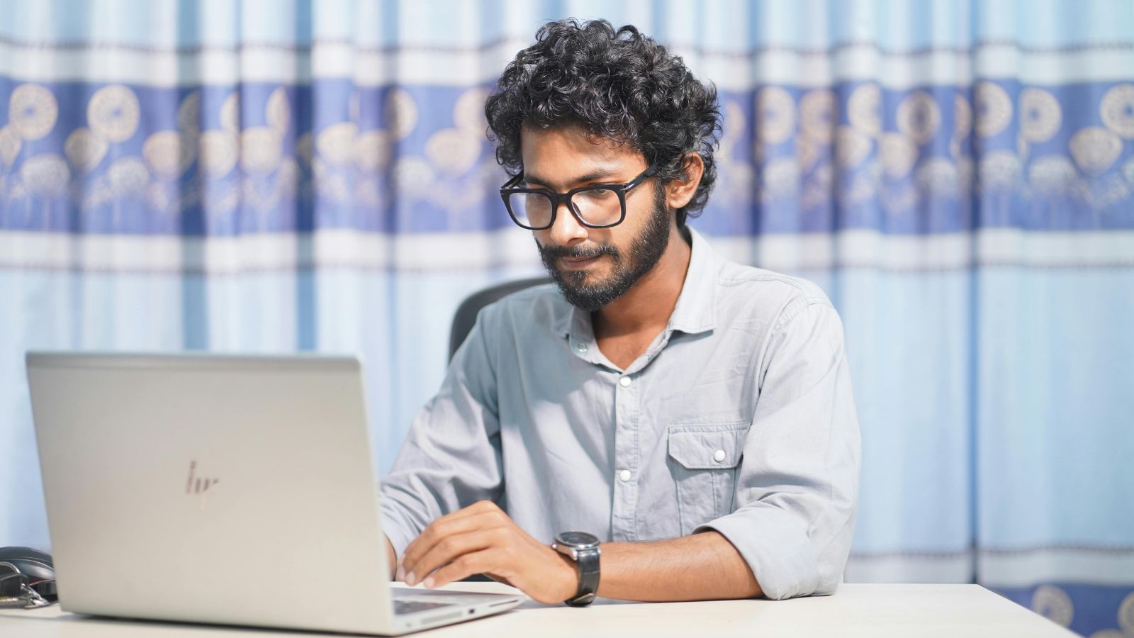 Man working on a laptop
