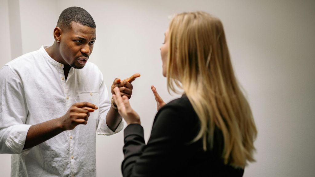 Man and woman arguing
