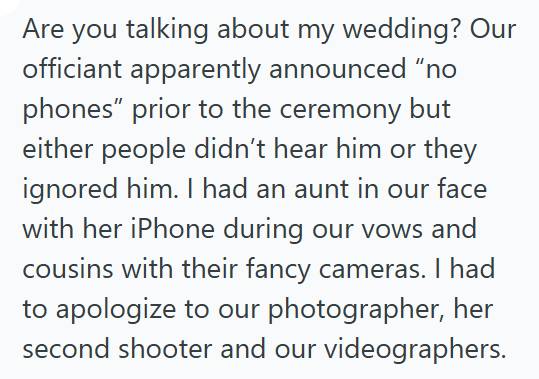 Wedding Guest Ignores No Photos Rule and Gets in the Way of Professional Photographers Wedding photos 1 Wedding Guest Ignores No Photos Rule and Gets in the Way of Professional Photographers