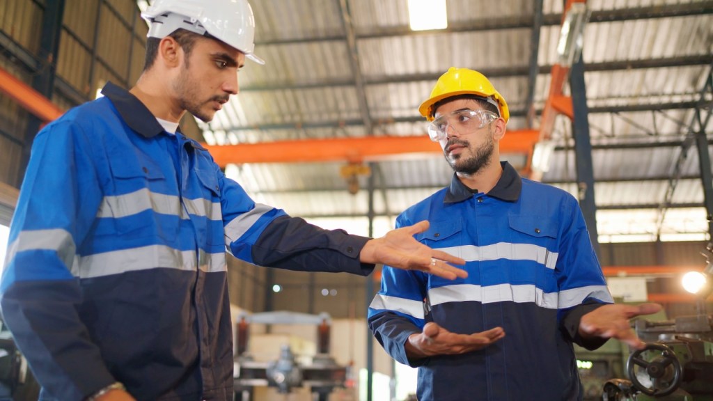 Workers arguing