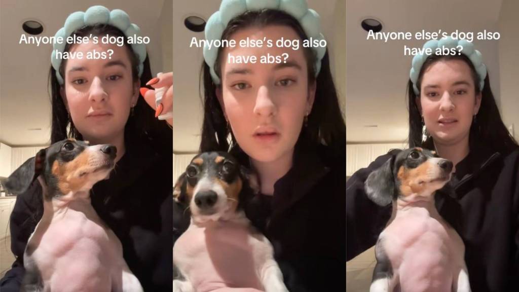 woman with her dog