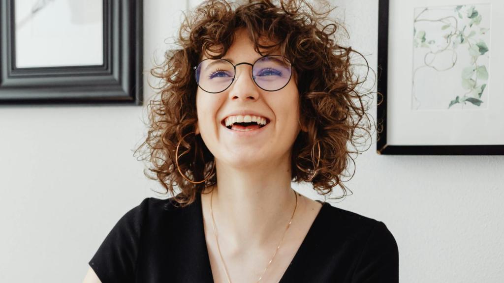 woman smiling in office