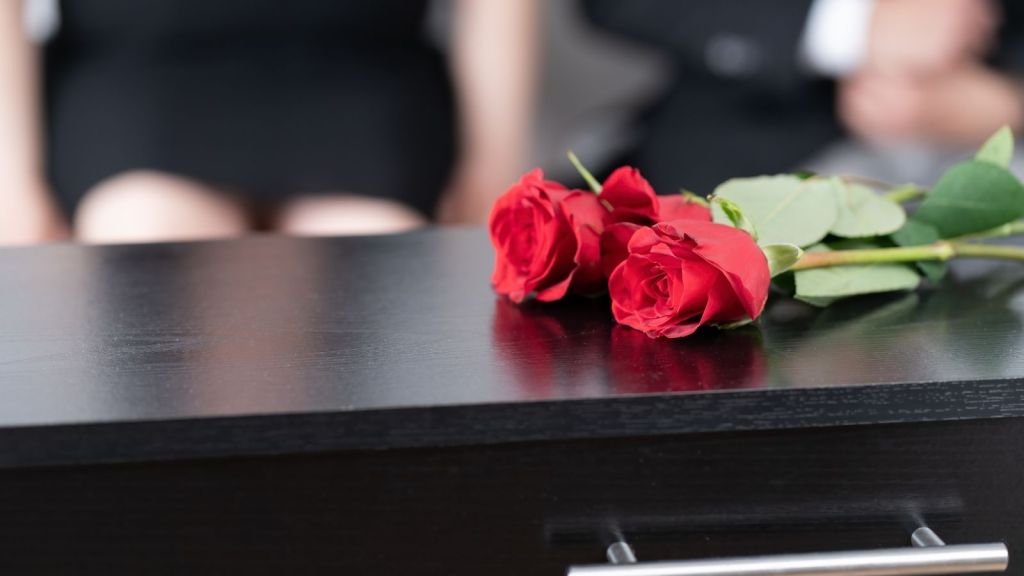 roses on a coffin